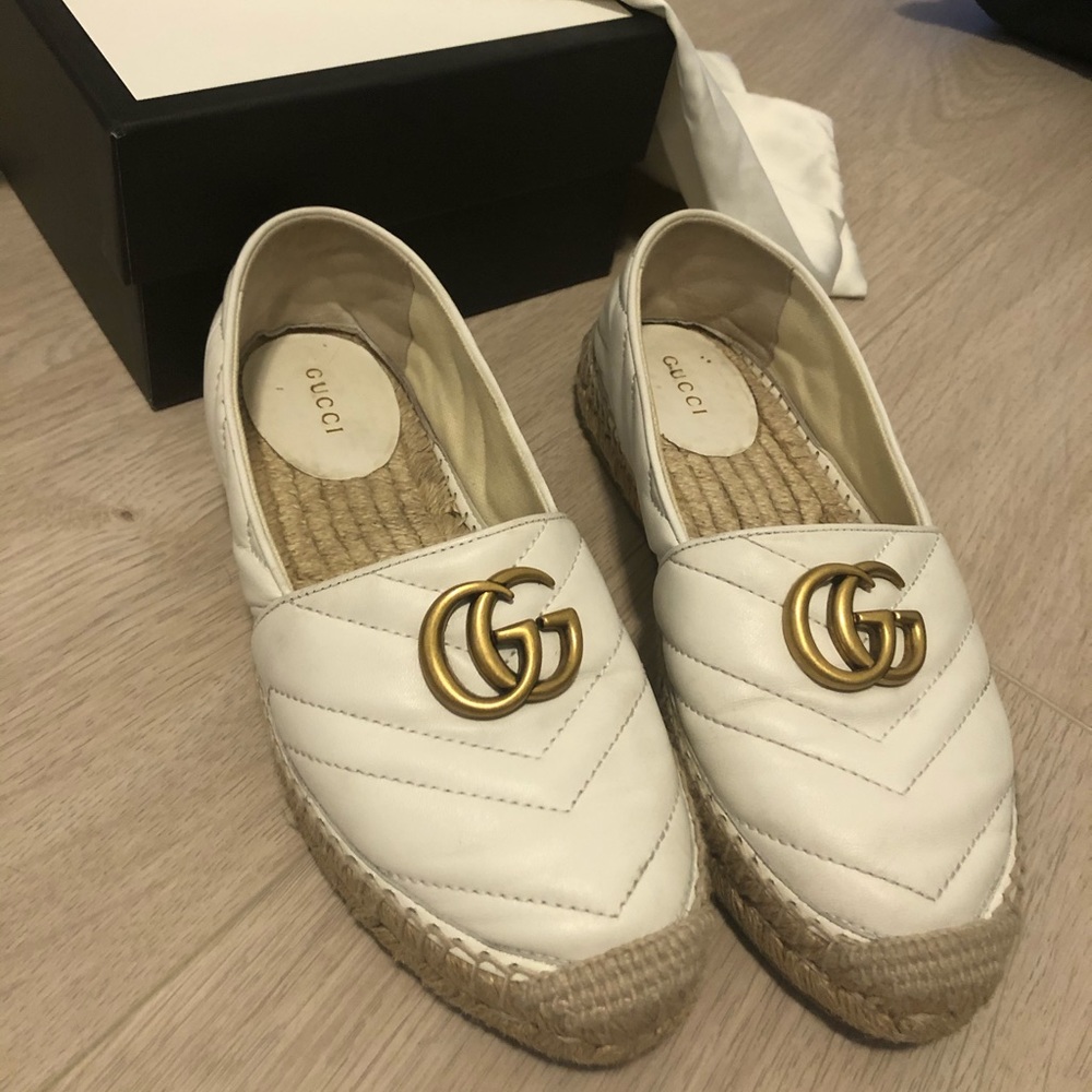 Gucci Double G Espadrille 36 White SOLD